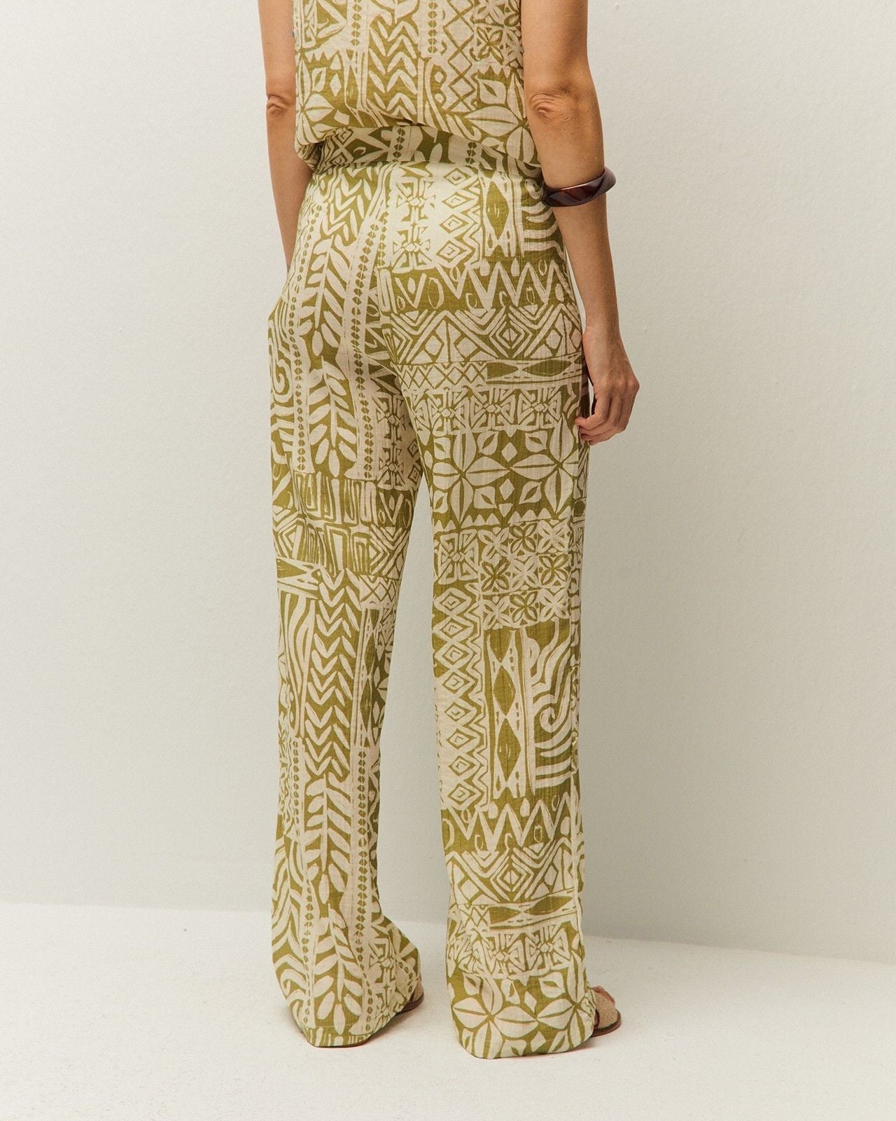 Geometric print trousers