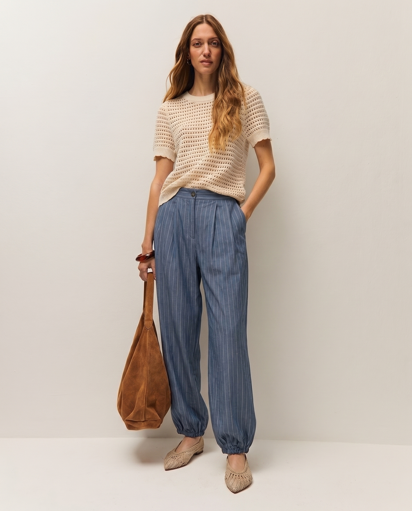 Pantalón fluido raya diplomática