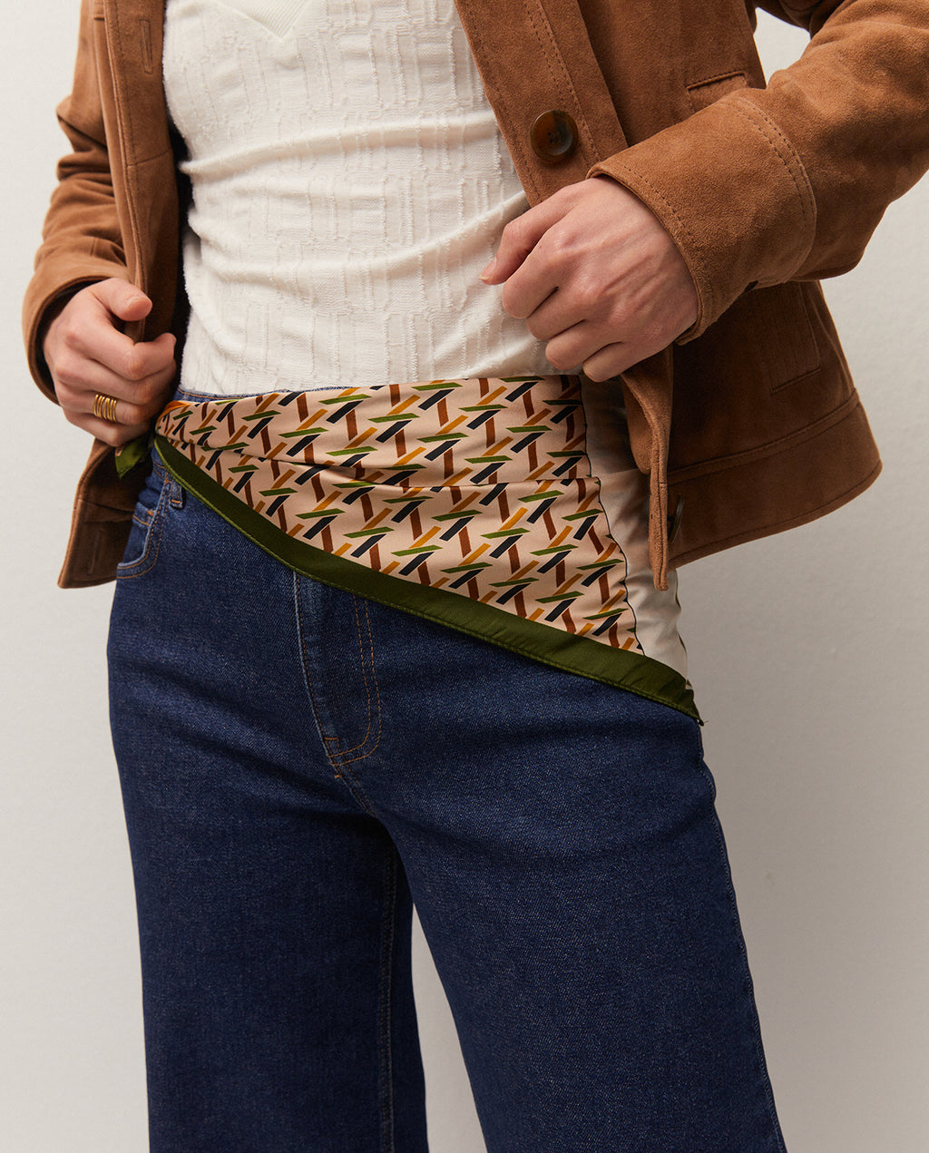 Pañuelo estampado geométrico