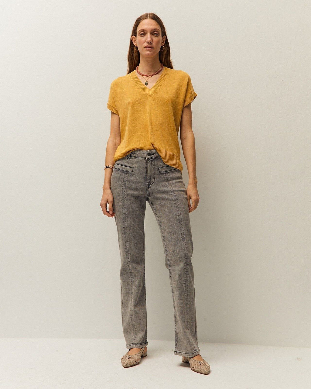 Pantalón denim nervio