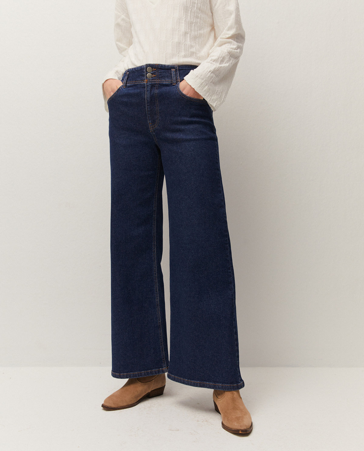 Pantalón vaquero azul índigo, vista delantera