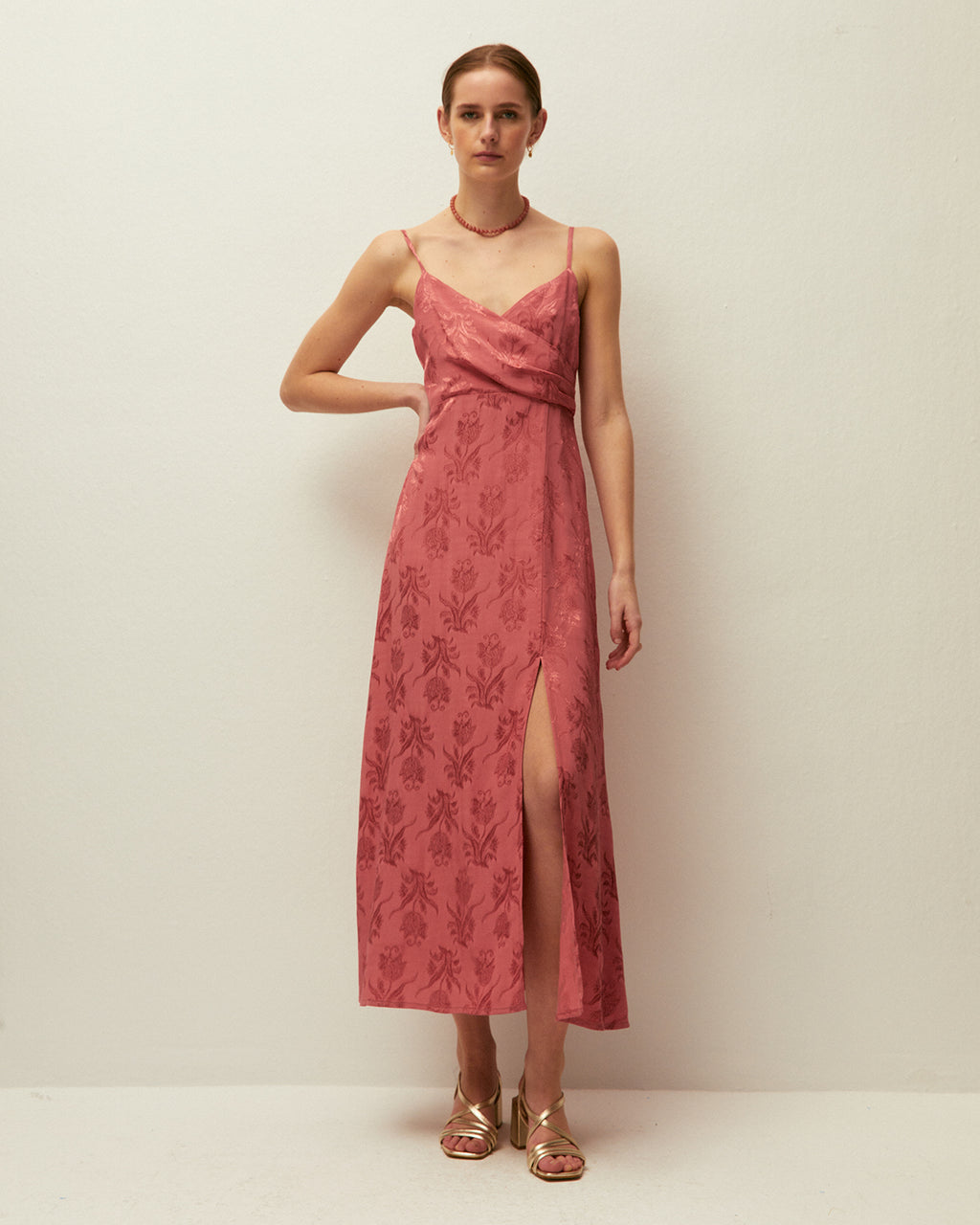 Vestido largo jacquard