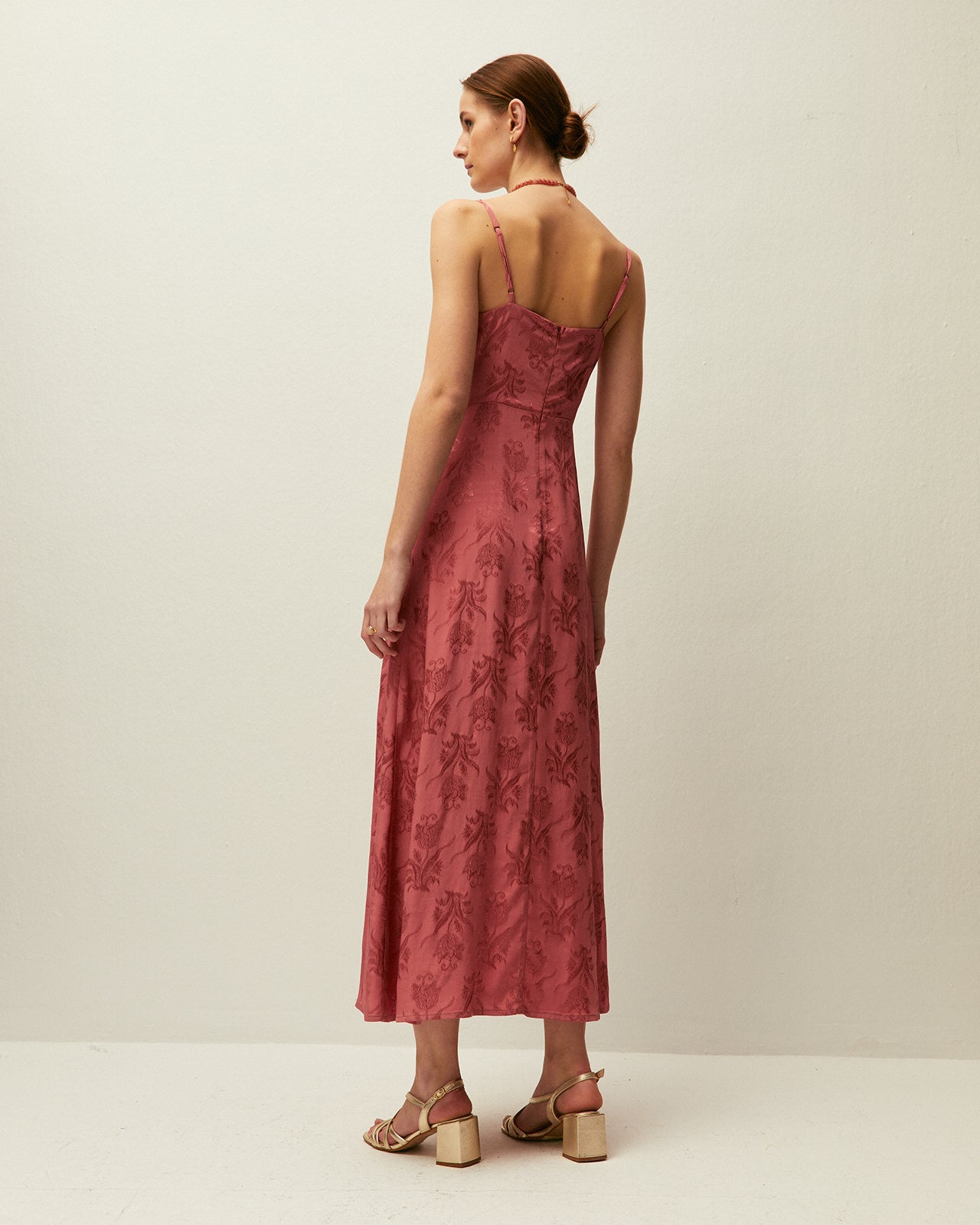 Vestido largo jacquard