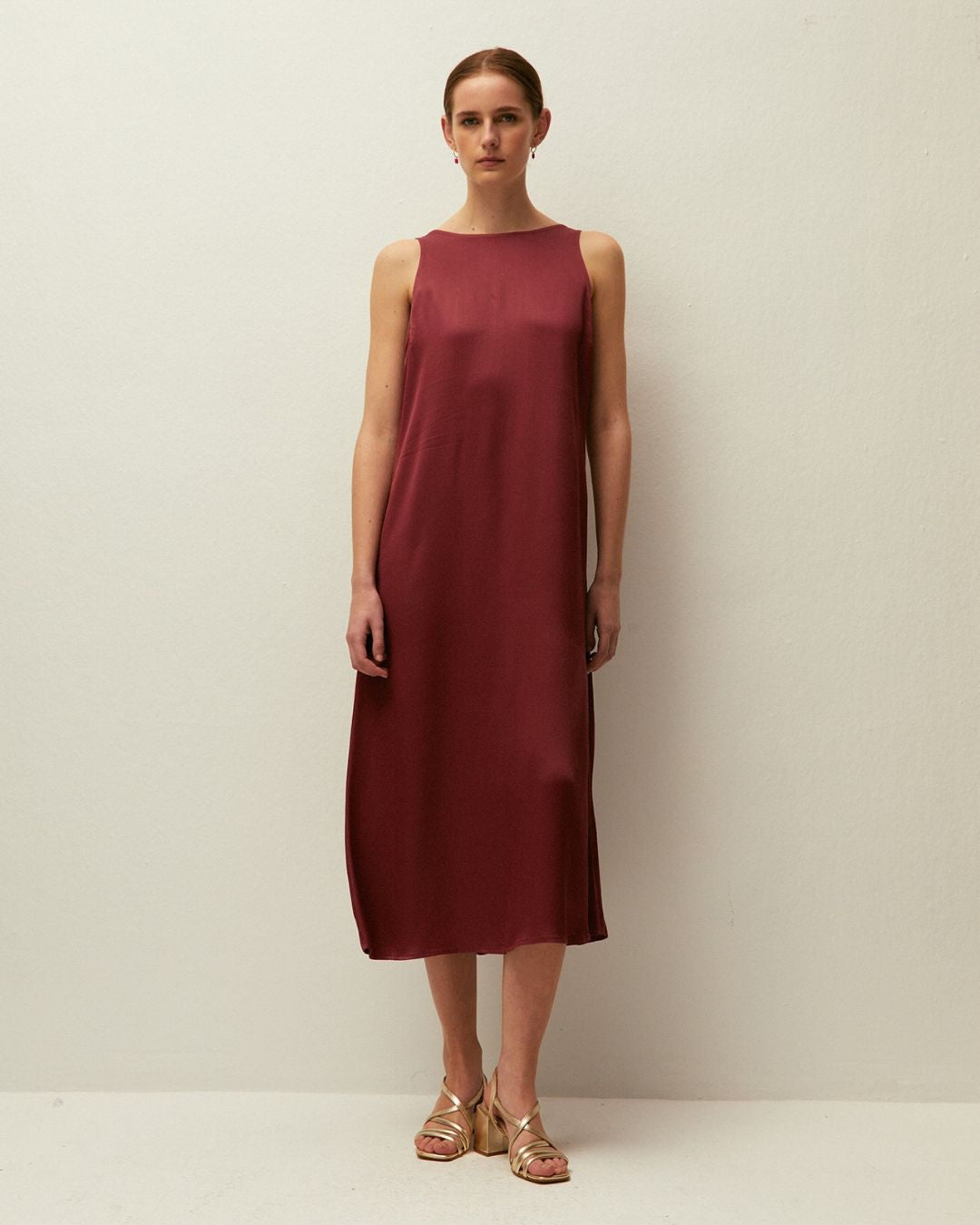 Robe longue col rond