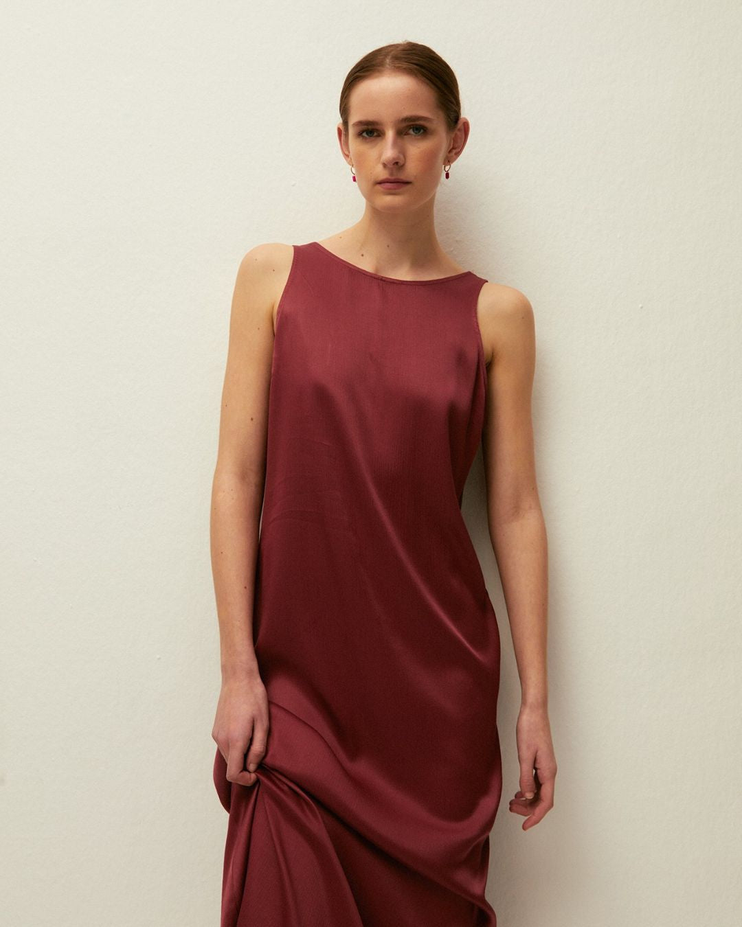 Robe longue col rond